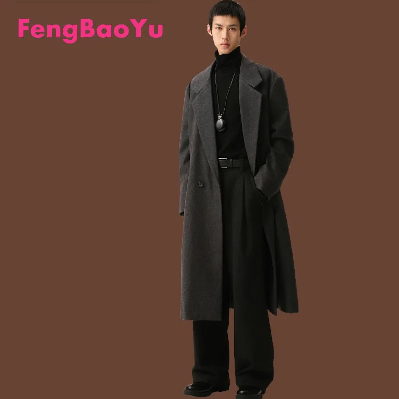 

100% Double-sided Wool Men's Coat, Suit Style, Long Length, Woolen Jacket, Fashionable Clothing, Comfortable, Warm, Breathable