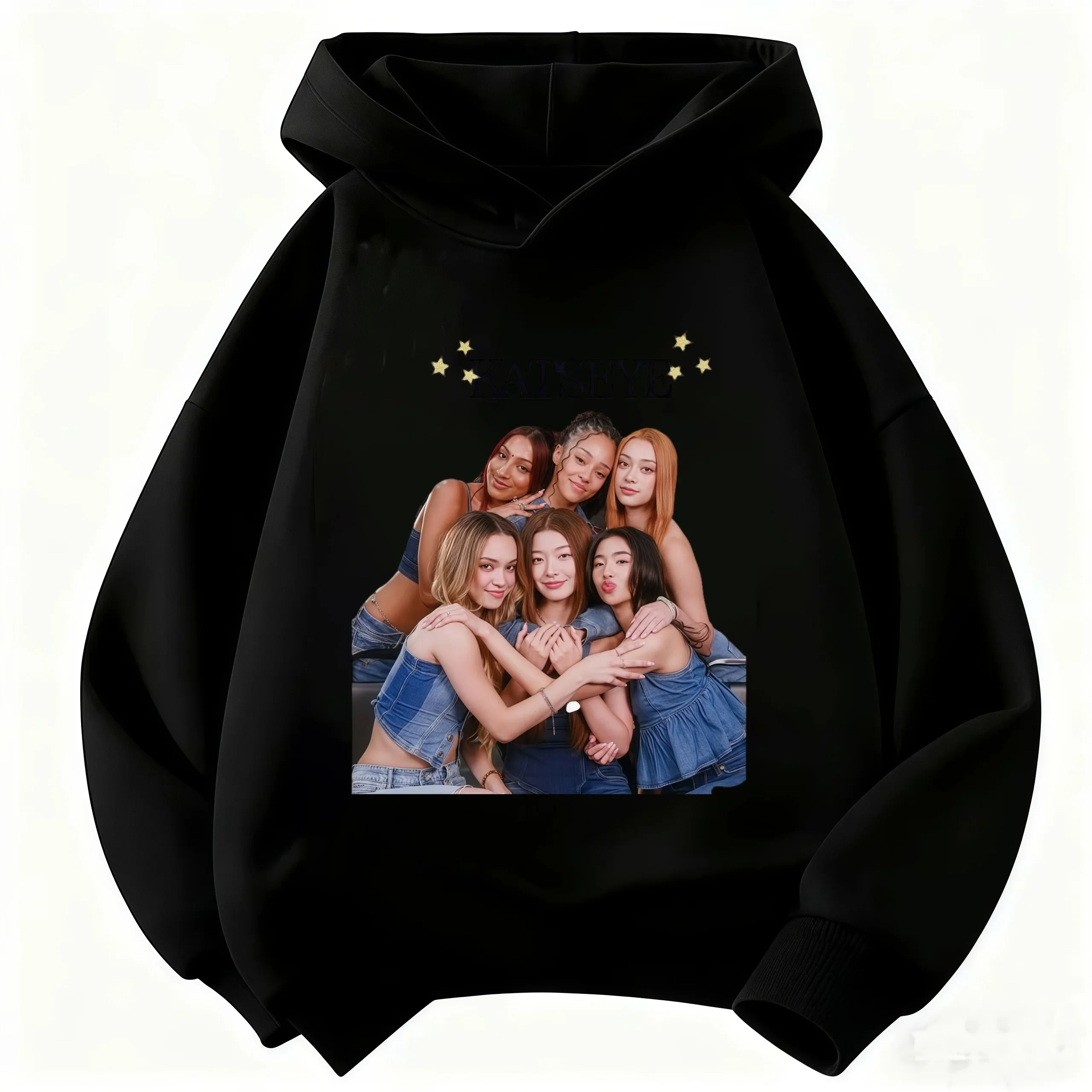 Kinder-KATSEYE-Hoodie, Mädchen und Jungen, lässiger Kapuzenpullover mit langen Ärmeln, modisches Grafikdesign, Pullover für Kinder, Alltags-Streetwear-Oberteil. – Detail 7