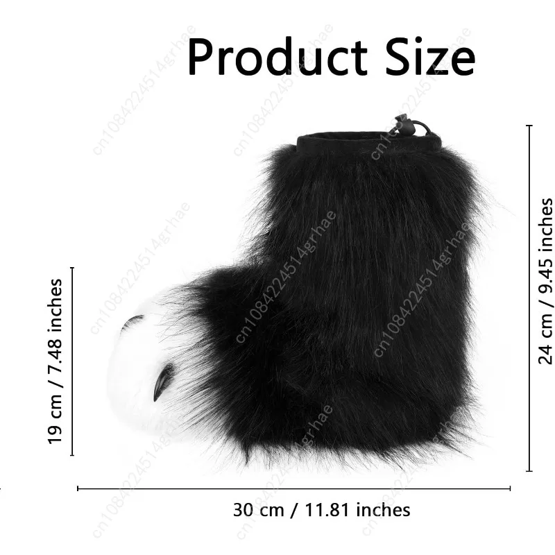 HAOAN فروي الحيوان باو النعال غامض الأحذية القط الثعلب الذئب الدب مخلب أحذية زي الهالوين تأثيري الملحقات #3