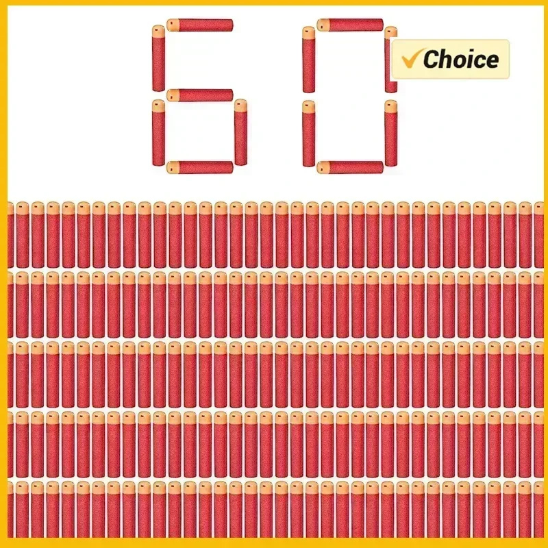 Mega Darts 60 PCS Recharge Pack Compatible Mega Bullets pour N-Strike Mega Series Blasters Toy Gun - Fléchettes en Mousse Rouge et Bleu