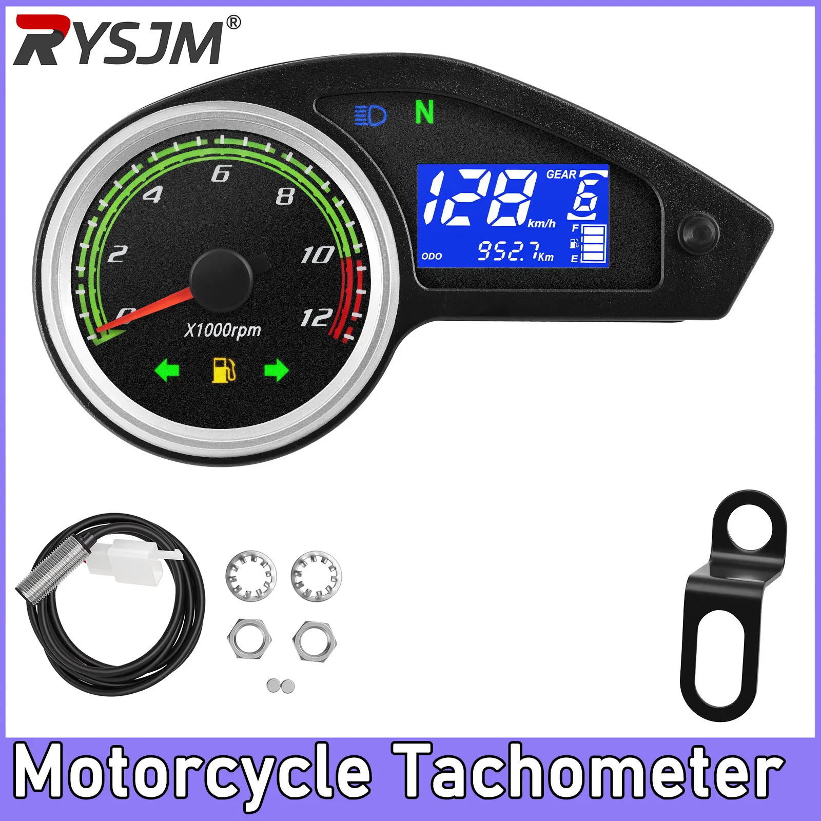Digitaler LED-Kilometerzähler Tachometer MPH KMH Motorrad-Drehzahlmesser mit Blinker für Honda NXR150 NXR125 Bros 2003-2014 CRV