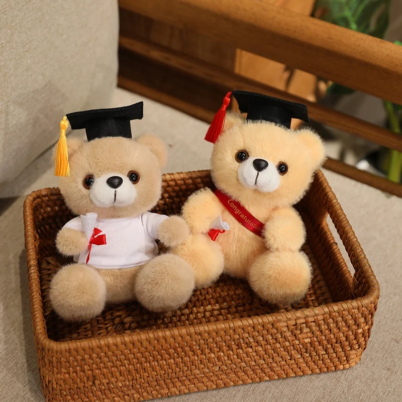 새로운 닥터 테디 베어 봉제 인형 귀여운 테디 베어 학생 역할 놀이 인형 만화 애완 동물 곰 동반자 봉제 인형 졸업 선물