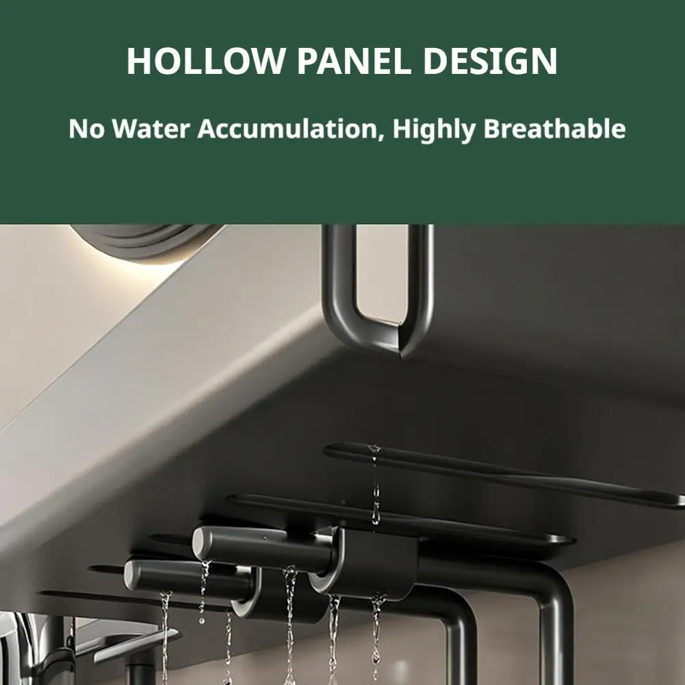 Faltbares Eckregal für Badezimmer, Wasserableitung, einfaches Regal für Armaturen, universeller Organizer ohne Bohren, Waschtisch-Aufbewahrung – Detail 15