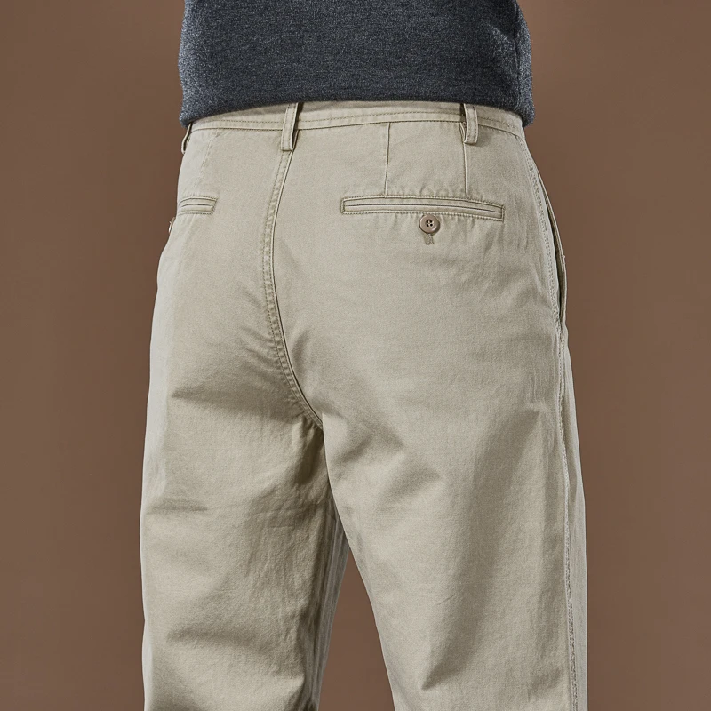 100% Cotton Straight Casual Pants Autumn New Fashion Loose Comfortable Thickened Business Pants Male Solid Color Classic Pants