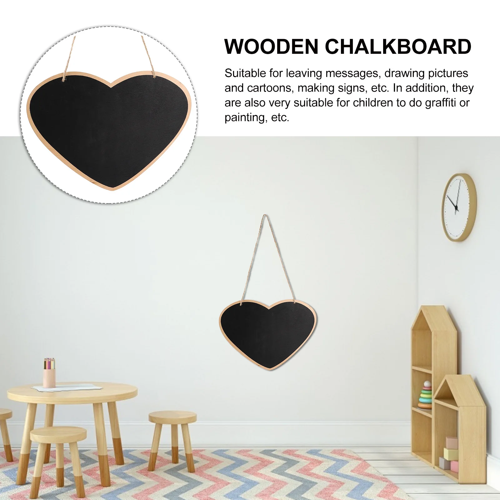 

Hanging Wooden Chalkboard Double Sided Mini Decorative Tags For Christmas Birthday Halloween Anniversary Creative Gift
