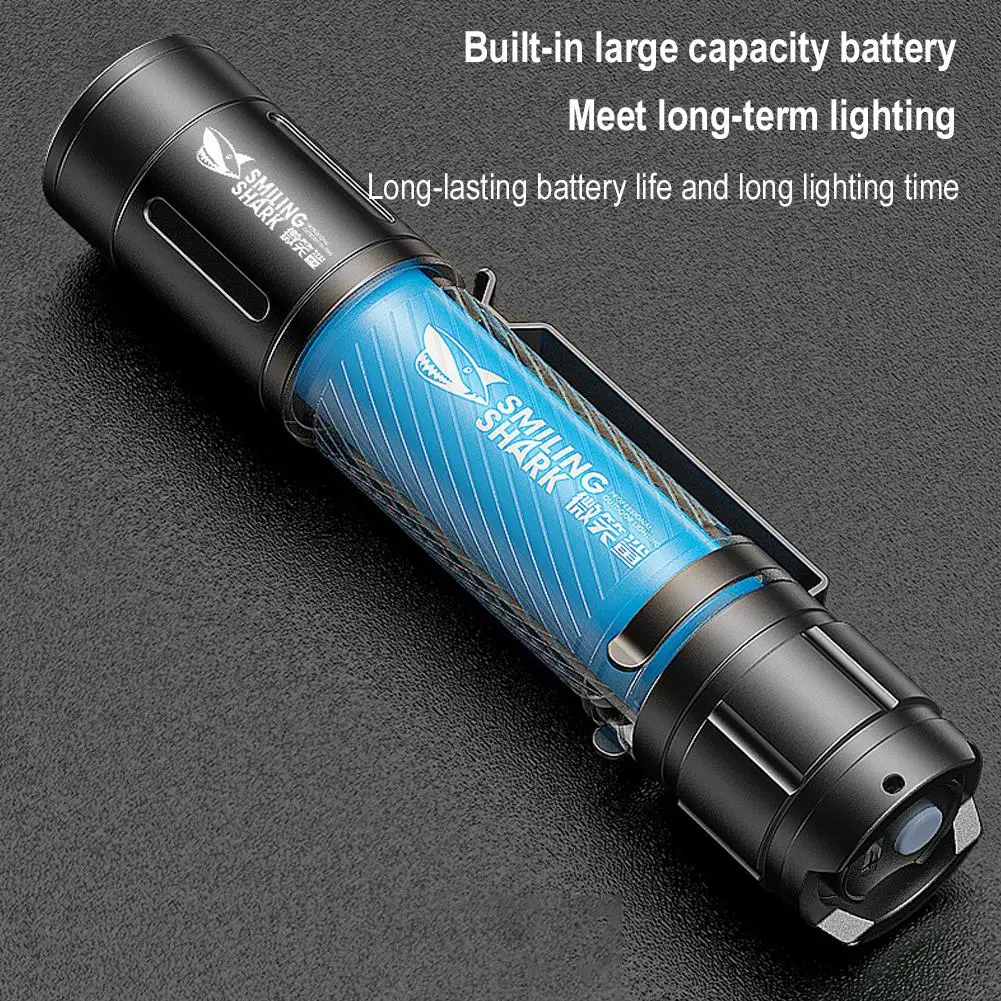 Outdoor Mini High Brightness Flashlight Long Lasting Fast Function USB Charging Adjustment Multi Gear L4C9