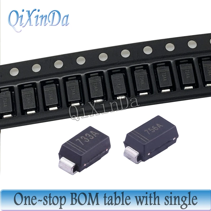 50PCS 1W SMD Zener Diode 3.3V 3.6V 4.7V 5.1V 5.6V 6.2V 8.2V 9.1V 10V 11V 12V 15V 18V 20V 24V 30V SMA 1SMA47 Series DO-214AC