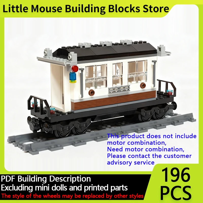 

Модель городской автомобиль MOC, строительные кирпичи, винтажный пассажирский поезд, каретка, модульная технология, детские праздничные подарки, сборные игрушки, костюм