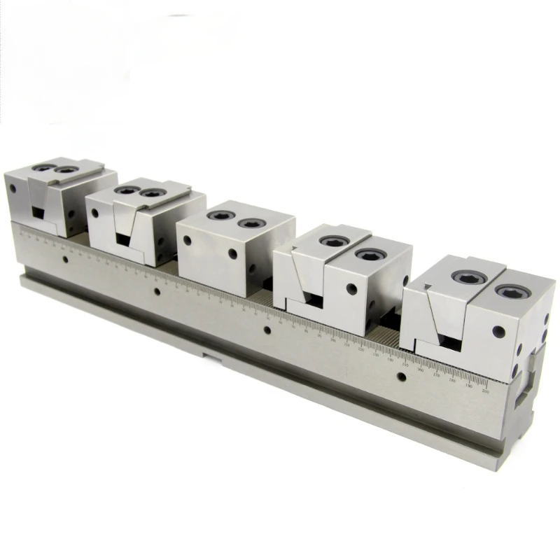 Multiple clamp vice in row for CNC machine