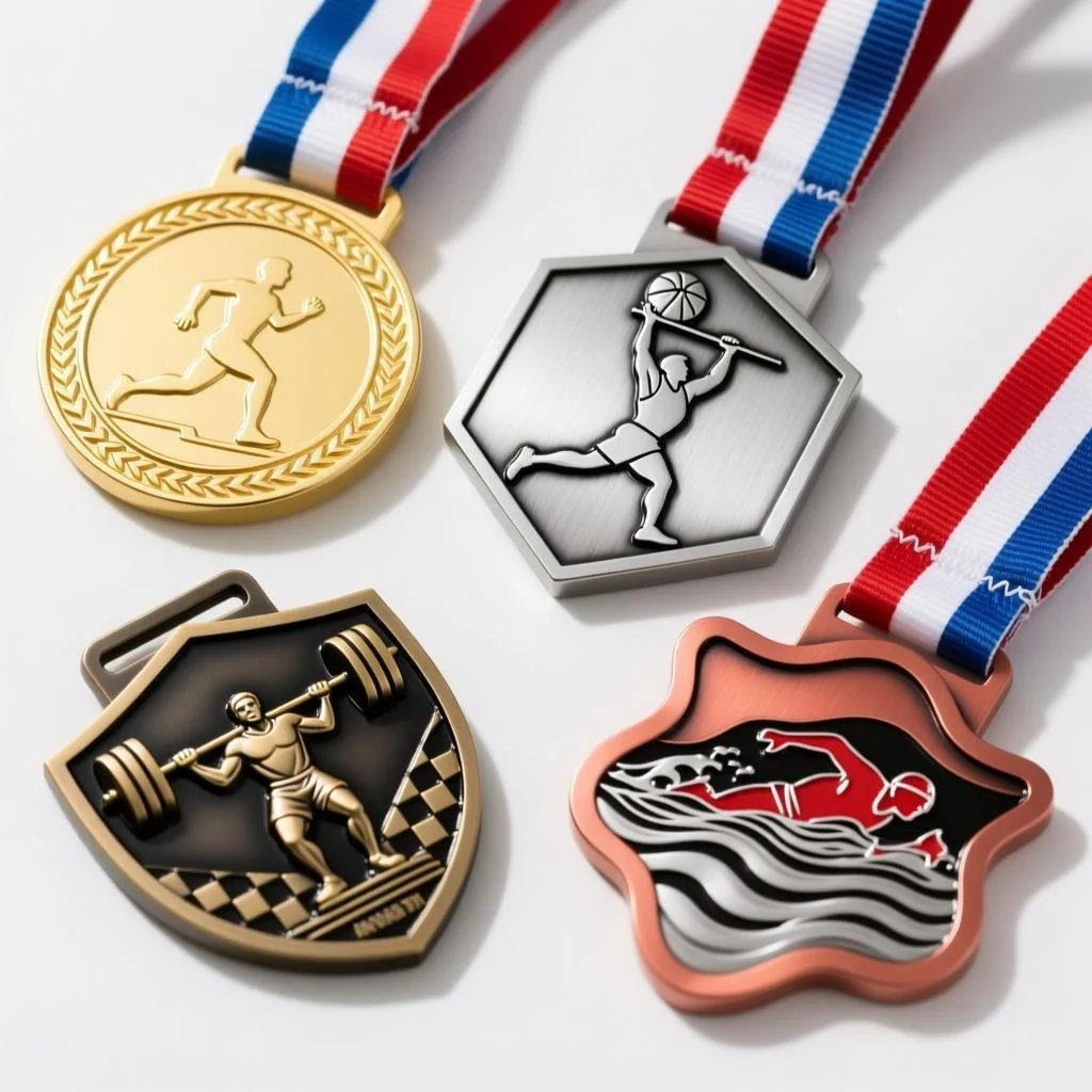 Custom Sports Medal, Zinc Alloy 3D Relief Medal for Marathon, Swimming, Dance, Taekwondo, Free Engraved Logo
