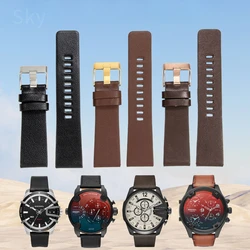 Genuine Leather 27 28 30 32 26mm Accessories for Diesel Dz4323 1657 4343 Men Women Plain Weave Buckle with Tool Watch Strap