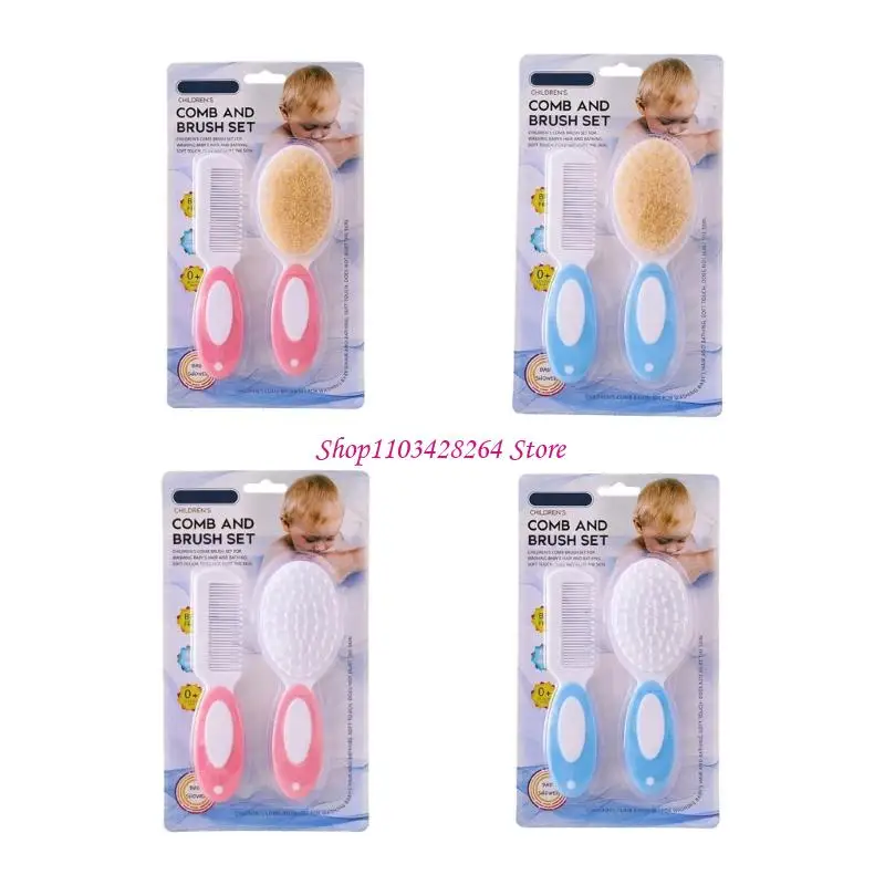 

Baby Bath Brush Includes Hair Comb for Newborns Ergonomic Handle Design