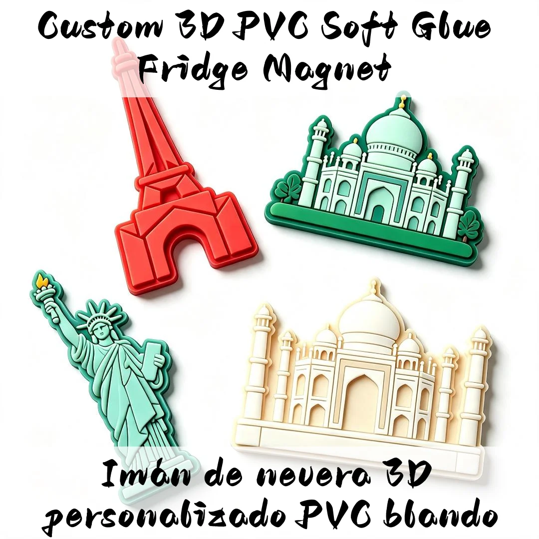 Wholesale Custom 3D PVC Soft Glue Fridge Magnet Super Strong Adhesive Custom Fridge Magnet with Long-Lasting Adhesive