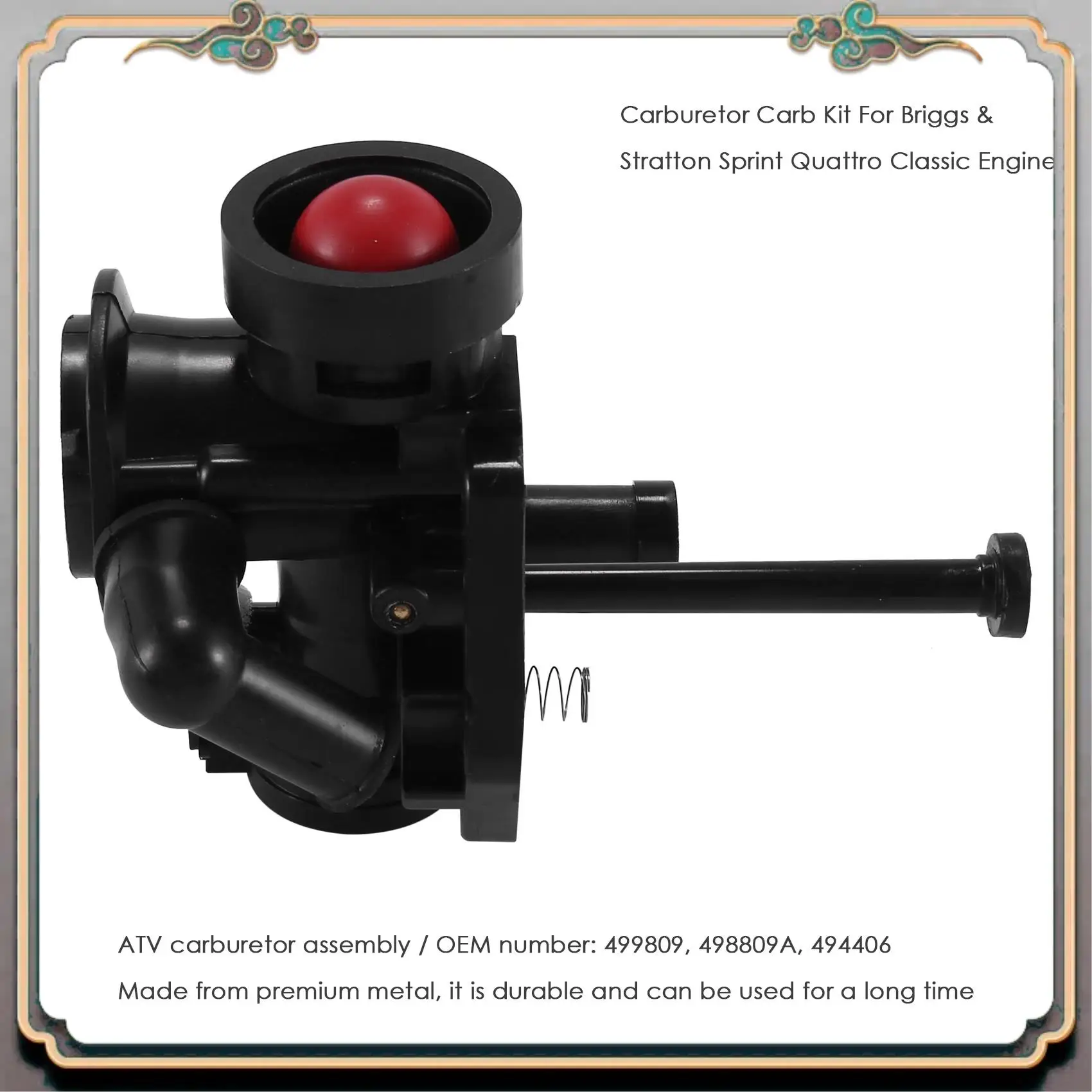 

Reliable-Carburetor Carb Kit For Briggs & Stratton Sprint Quattro Classic Engine 498809