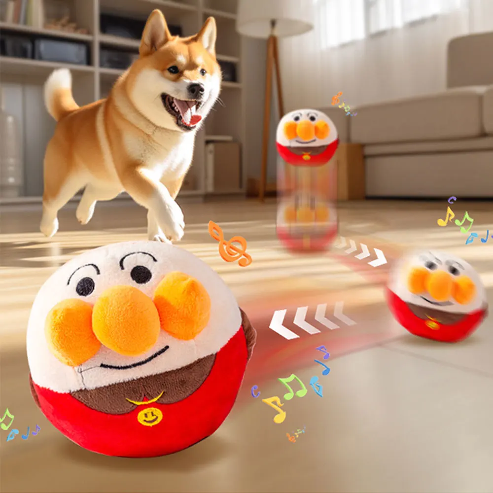 Lovely Animal Interactive Dog Toy Automatic Moving Plush Pet Ball Smart Doll Bouncing Pets Pastime Dog Leisure Accessories