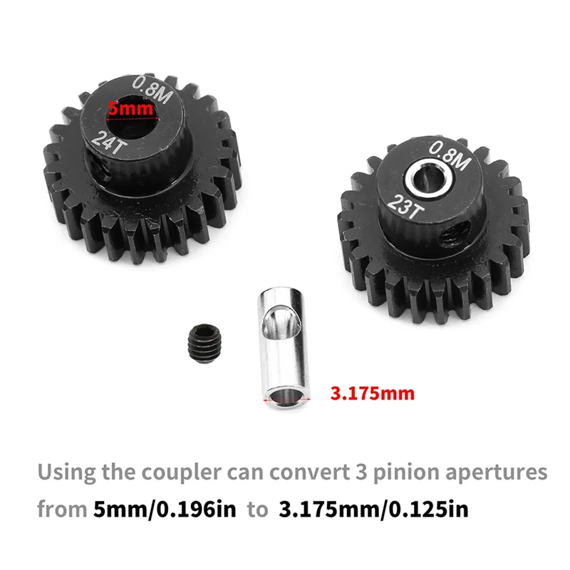 Jeu d'engrenages de moteur ABTI-0.8M pour plates-formes 1/10 RC, chenille Axial Capra F9 SCX10 III AR45P, pièces de mise à niveau d'essieu 11T + 12T + 13T + 14T + 15T
