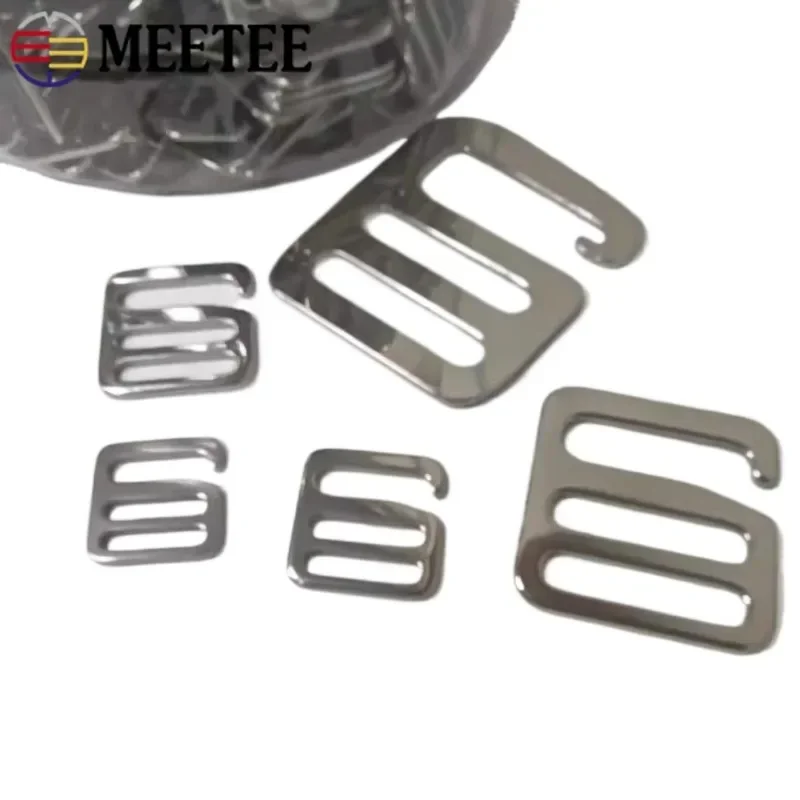 2/4/10Pcs Stainless Steel G Ring Hooks Metal Buckles Tri-glide Sliders for Backpack Bags Straps DIY Webbing Hardware Accessories