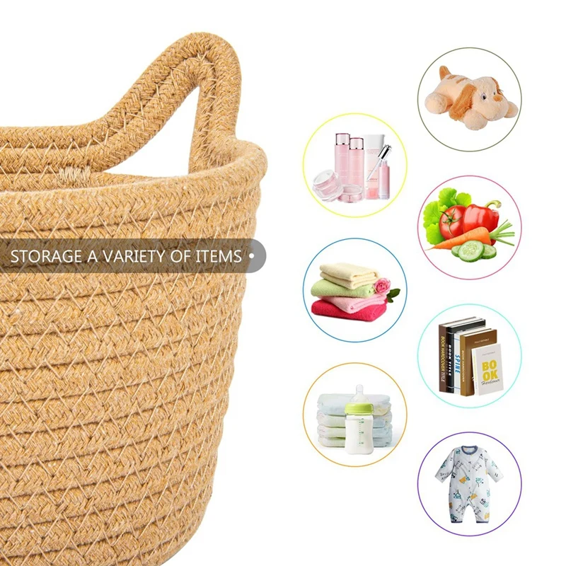 Decorative Storage Basket Lovely Storage Organizer Cat Cotton Rope Basket Toy Storage Basket