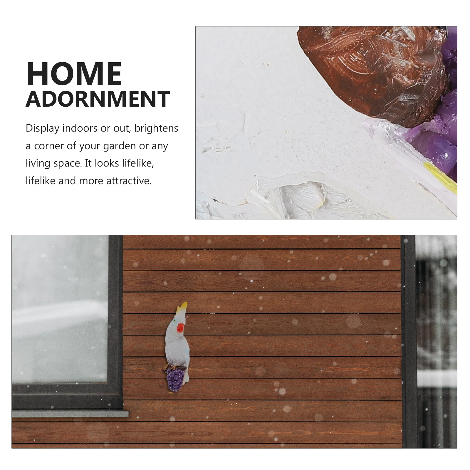 

1Pcs Colorful Parrot Bird Decor Lifelike Resin Ornament Indoor Outdoor Garden Decoration Yard Tree Hanging Craft Decoration