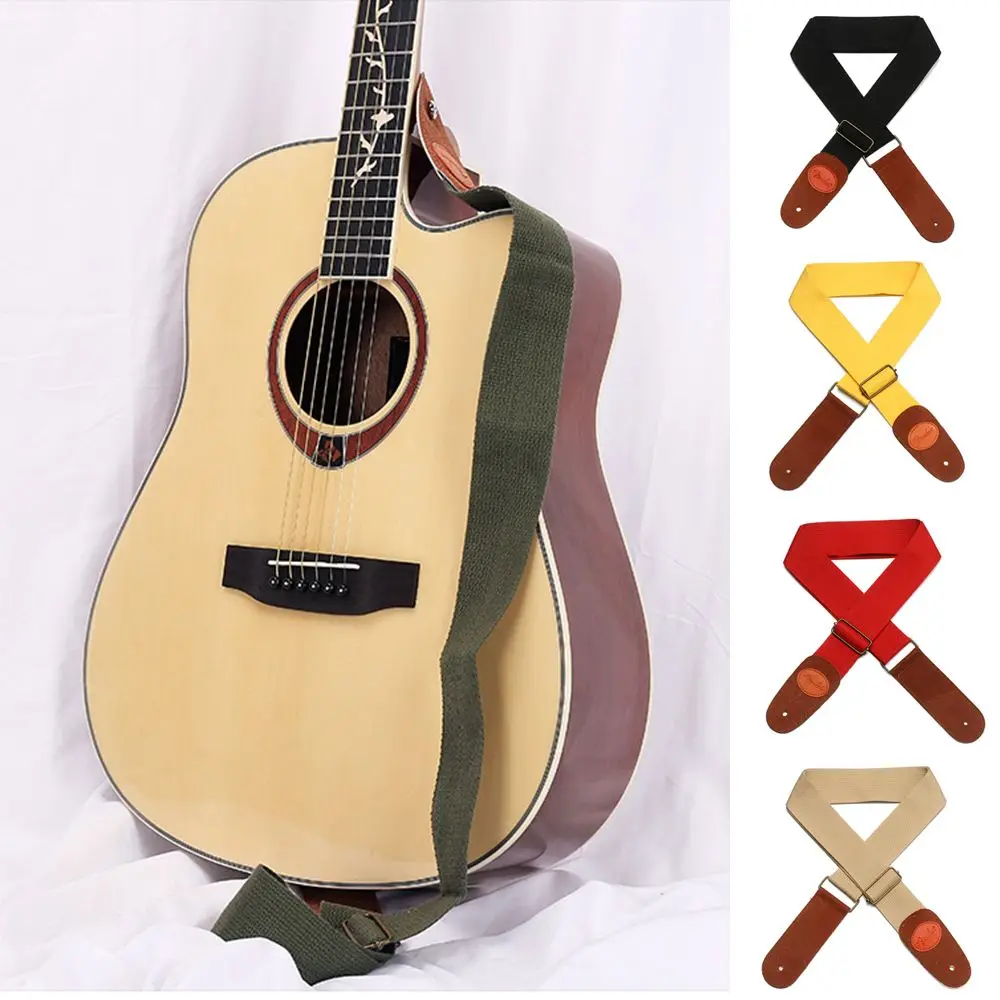 Guitar Strap Multi-Color Adjustable Guitar Belts Cotton Canvas Guitar Straps Bass Acoustic Electric Guitar Accessories