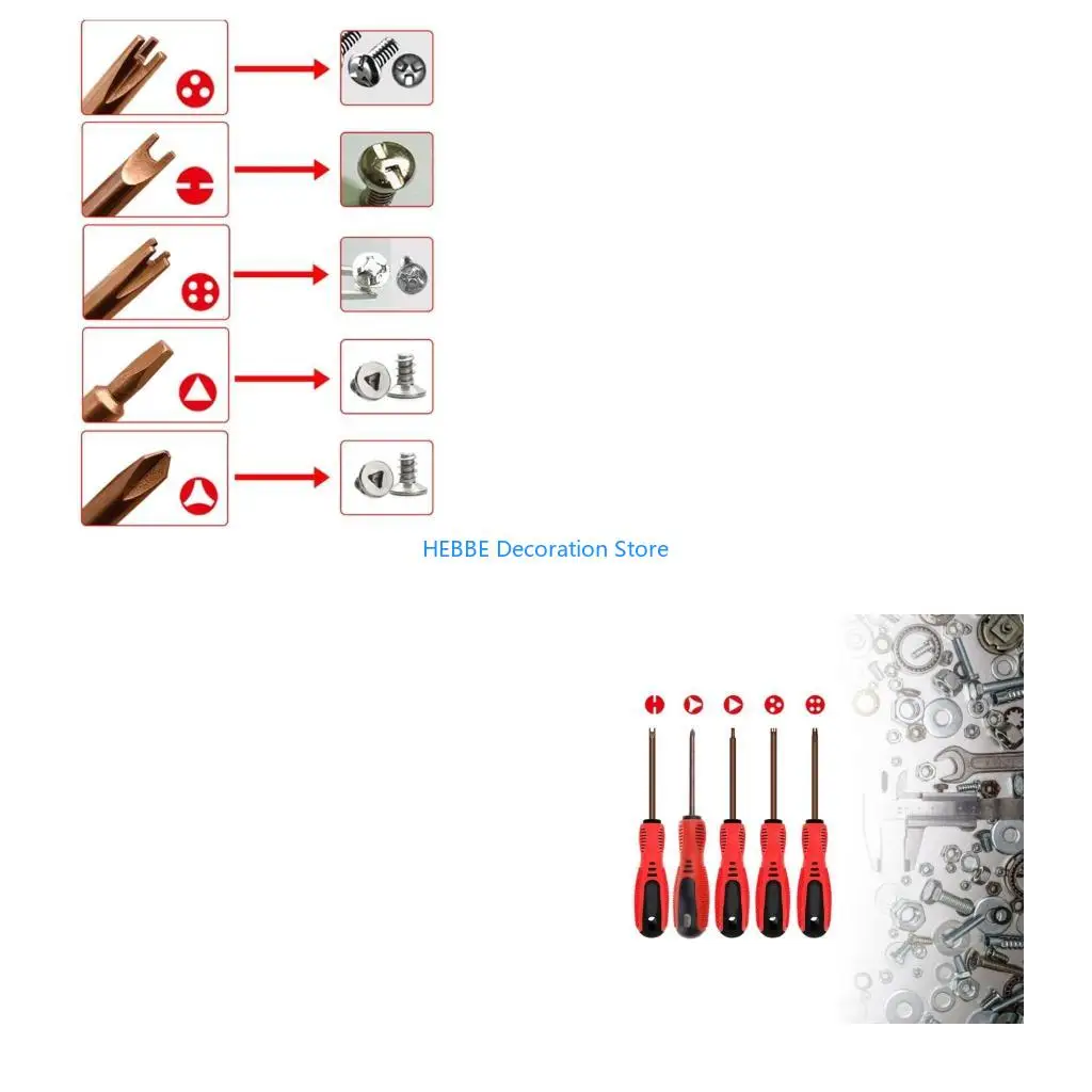 B0KC Special-shaped Screwdriver Set U/Y/Inner Triangle 3 Points Screwdriver