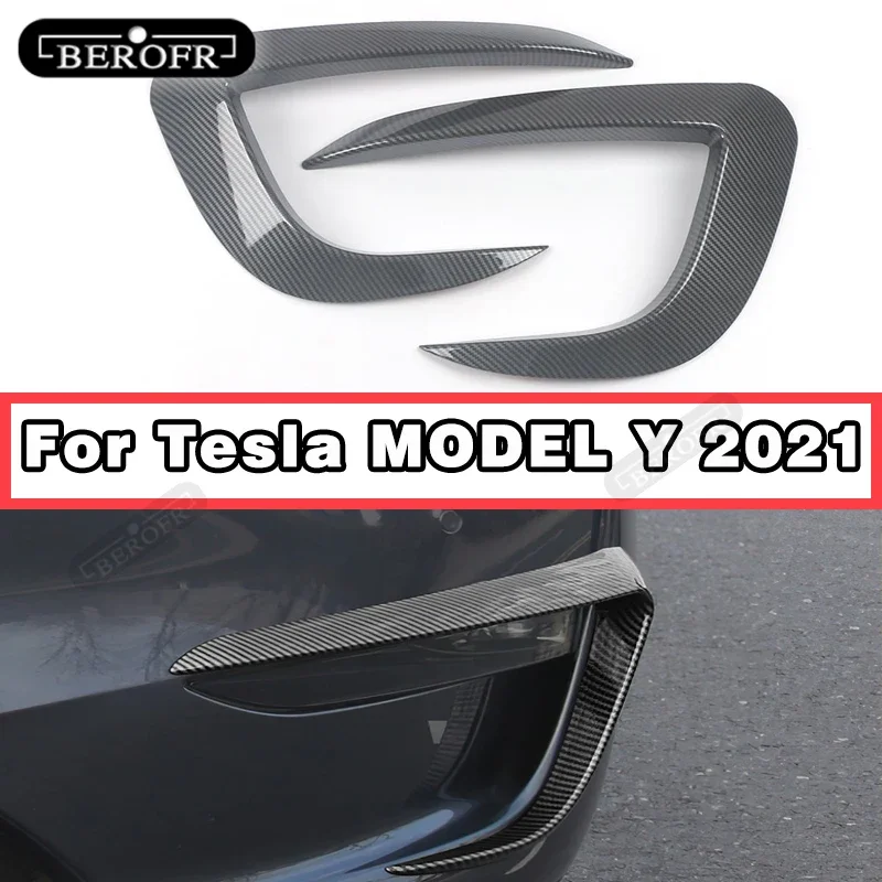 

Автомобиль для Tesla MODEL Y, передний бампер, ветровой нож 2021, нож из углеродного волокна, бампер, полумесяц, ветровой нож, передний спойлер