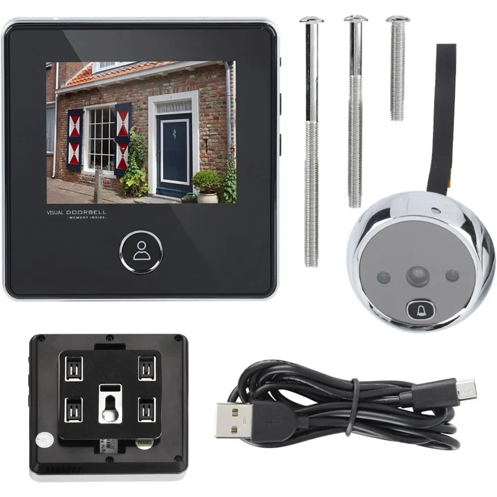 

Smart Peephole Doorbell Camera, 2.8 in Color LCD Screen, 3 Month Battery Life Doorbell Camera, Night Vision Taking Photo Door