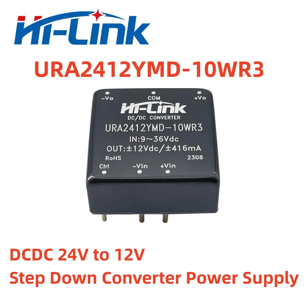 Free Shipping DC-DC 9-36V Input ±12V ±416mA 10W Dual Output Isolated Converter 10pcs/Lot URA2412YMD-10WR3 Step Down Power Supply