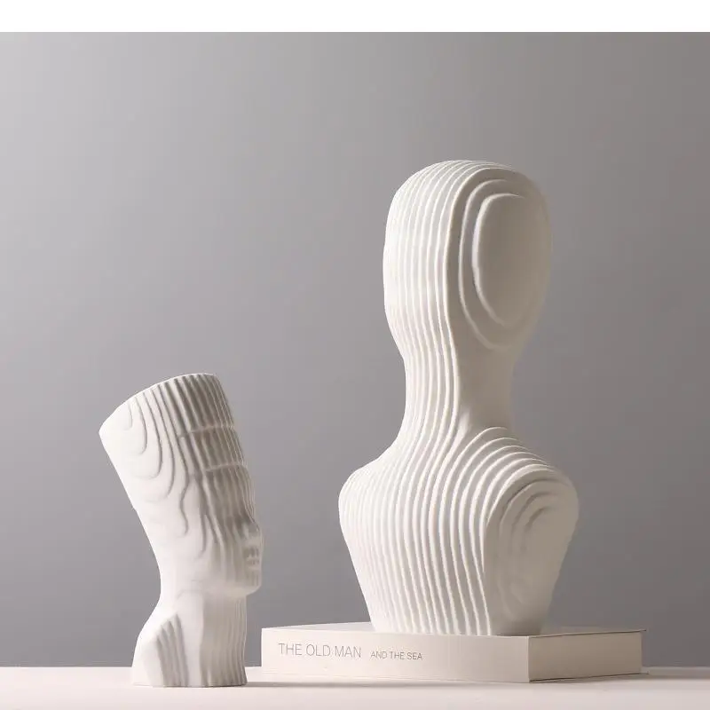 Abstract Character Ceramic Statuette Living Room Decoration Ornaments Desktop Decor Porcelain Figurines Crafts Nordic Home