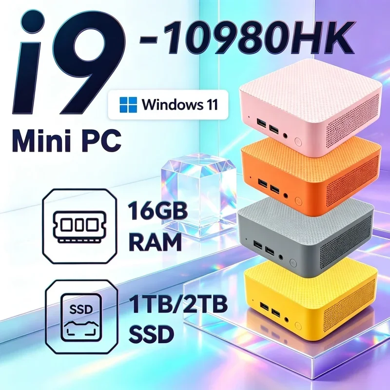 2026 Intel Core I9 10980HK Mini PC 16GB RAM 1TB SSD Windows 11 4K Swift Gaming PC Commercial Use WIFI 6 BT5.2