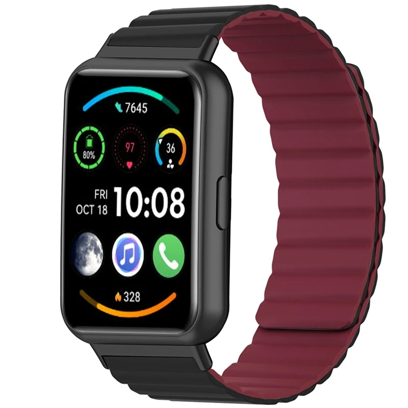 ซิลิโคนแม่เหล็กสำหรับ Huawei Watch 2 SmartWatch Band ทนทานสร้อยข้อมือนาฬิกาแฟชั่นเข็มขัดสวมใส่-ต่อต้านสายรัดข้อมือ
