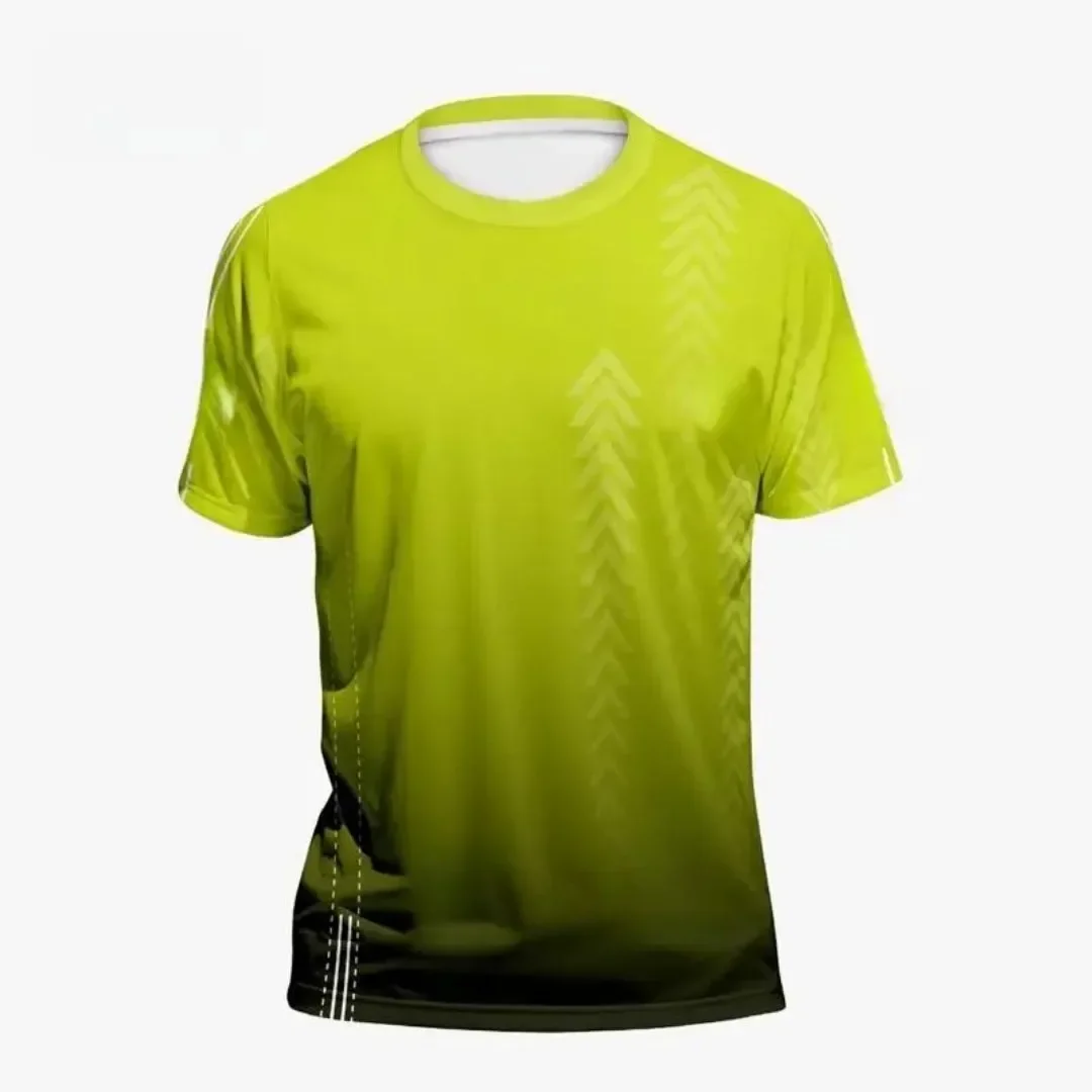 

2025 Summer New Men's Sports T-shirt Fast Drying High 3D Gradient Short-sleeved T-shirt Outdoor Training Basketball Training Run