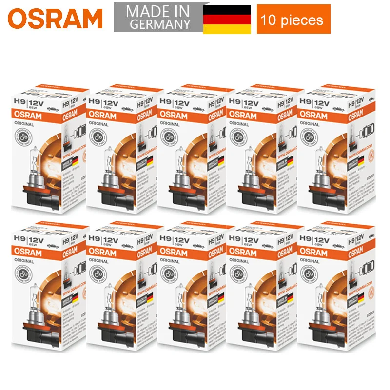 10pcs OSRAM H9 12V 65W PGJ19-5 3200K 64213 Original Line Bulb Standard Head Light Auto Lamp OEM Quality Germany Wholesale