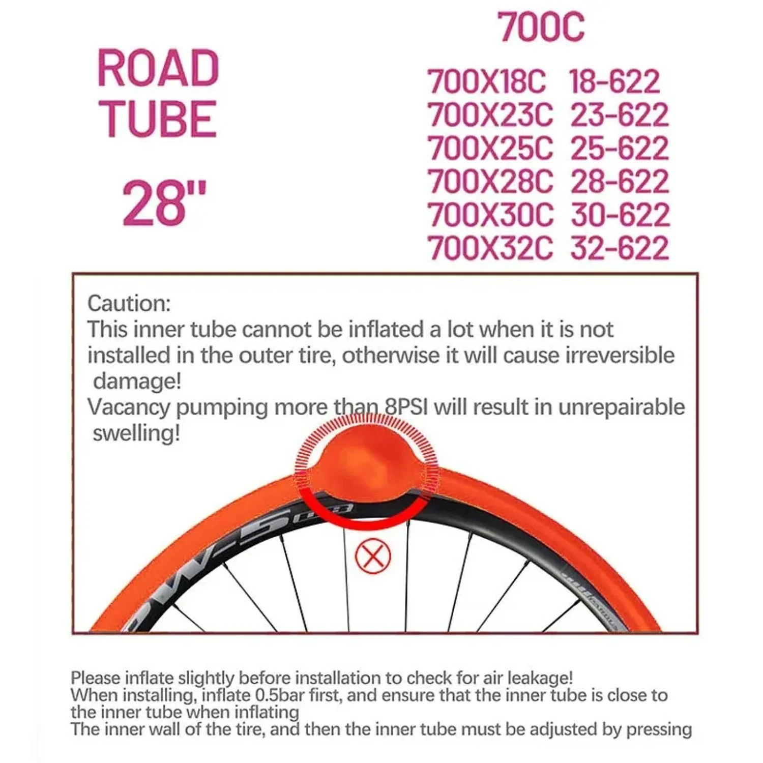 Nuevo tubo interior ultraligero de TPU para bicicleta 700x18/32C bicicleta SV 45/65/85mm 28g