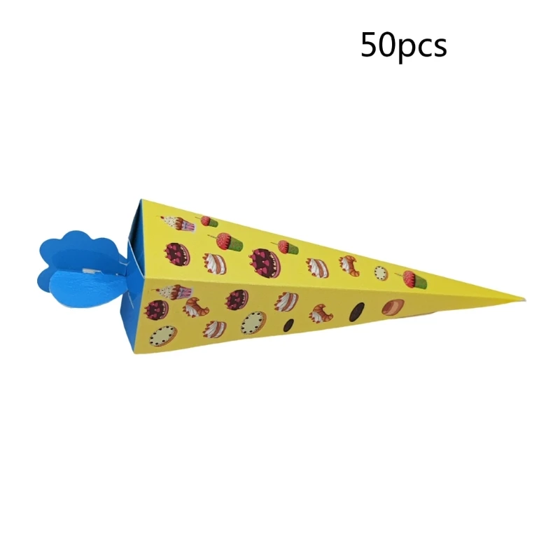 50pcs Cone Shaped Party Boxes for Kids Birthday Party Gift Packaging Box Back School Gift Boxes School Cones