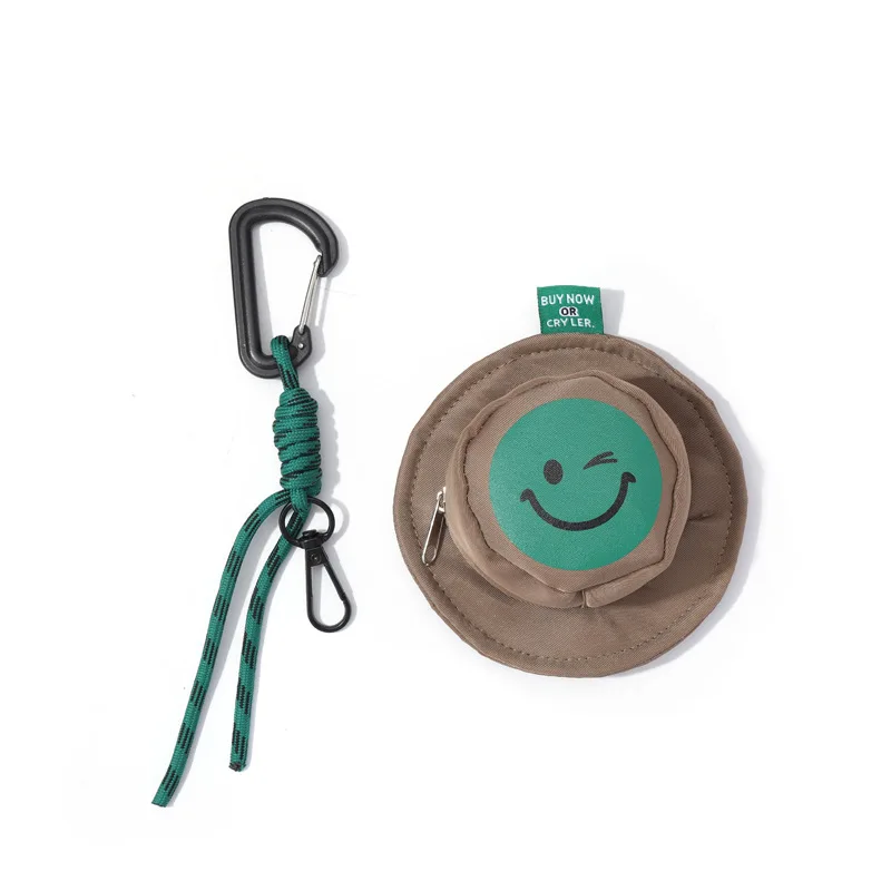 Fisherman Hat Mini Pouch with Fashion Strap-Portable Hookable Organizer for Coins/Makeup/Earbuds (Multi-use Hanging Storage Bag)