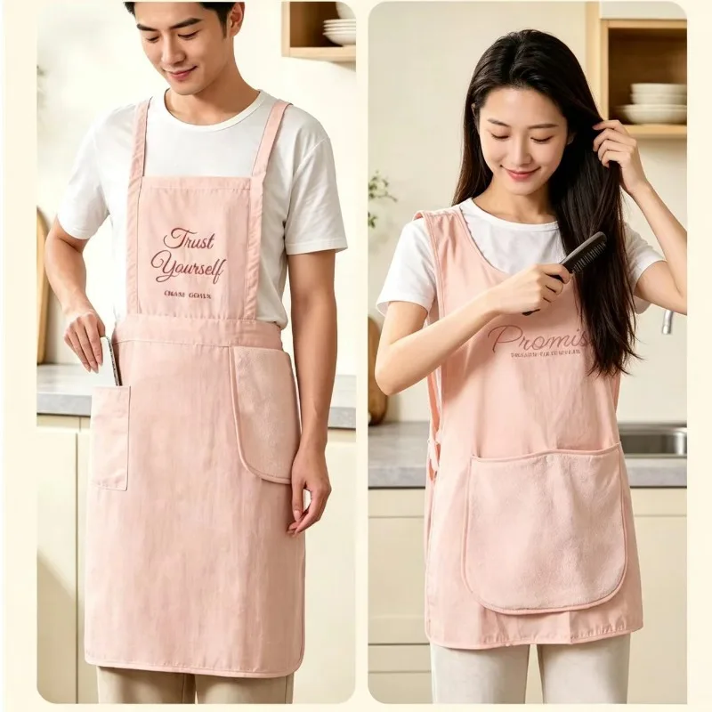 1pcs Soft Breathable Taslon Kitchen Apron Large Bib Style For Coffee Shop Florist Cooking Household Cleaning Workwear