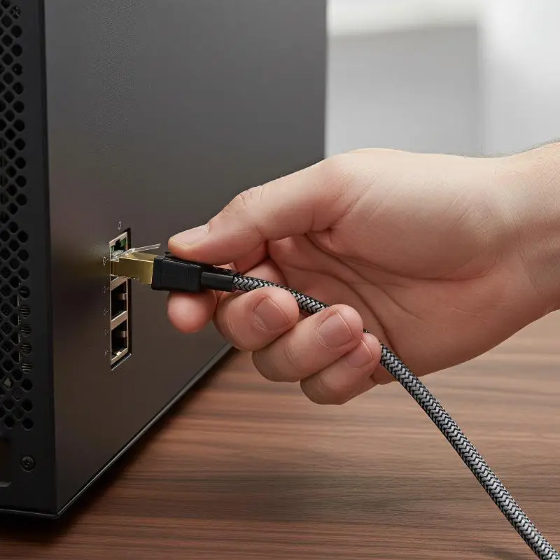 CAT8 Braided Ethernet Cable 40Gbps High Speed Gold Plated Connector For Gaming Router Modem Home Office