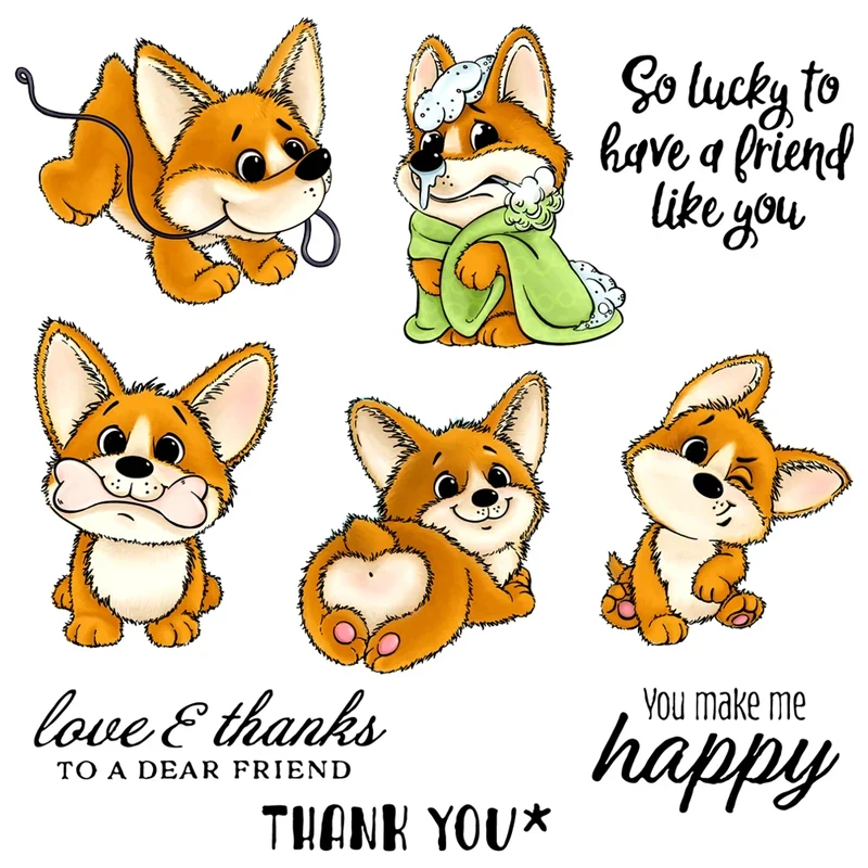 

Cute Pet Dog Cutting Dies Clear Stamp Dogs Holiday Life Scrapbooking DIY Metal Cut Dies Silicone Stamps Cards Decor