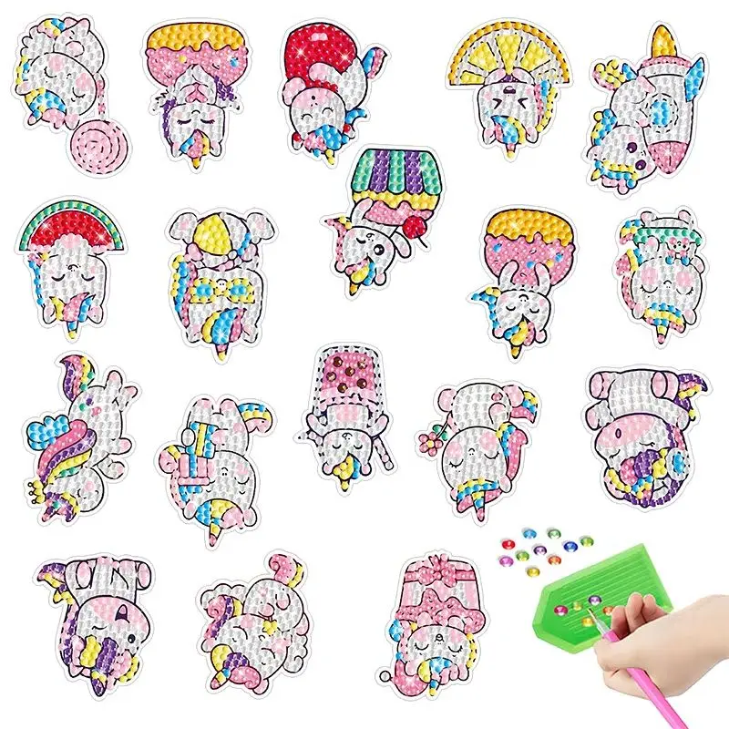 

Cartoon Unicorns DIY Diamond Stickers Pack for Handmade Lovers School Bag Decoration Casual Handiwork Material Set
