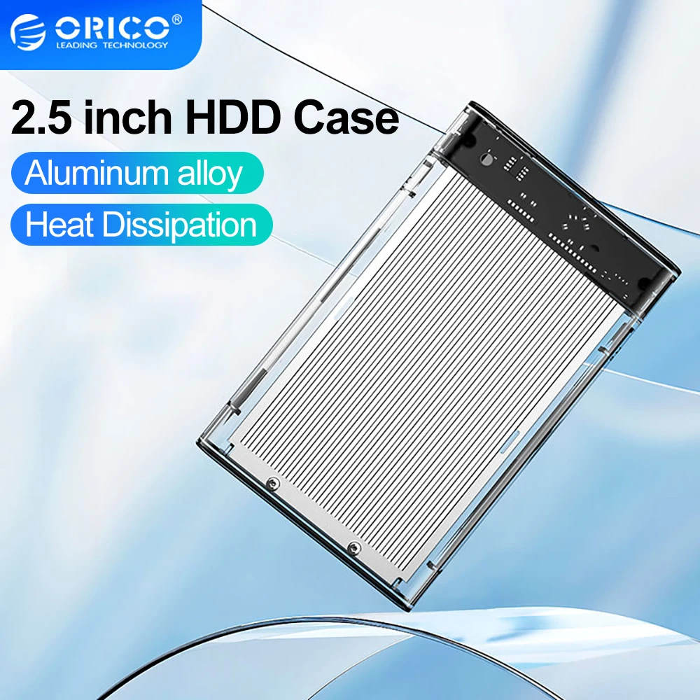 

ORICO Transparent USB3.0 2.5" External Storage HDD Case Aluminum SATA 5Gbps HDD SSD Hard Drive Enclosure Support UASP for Laptop