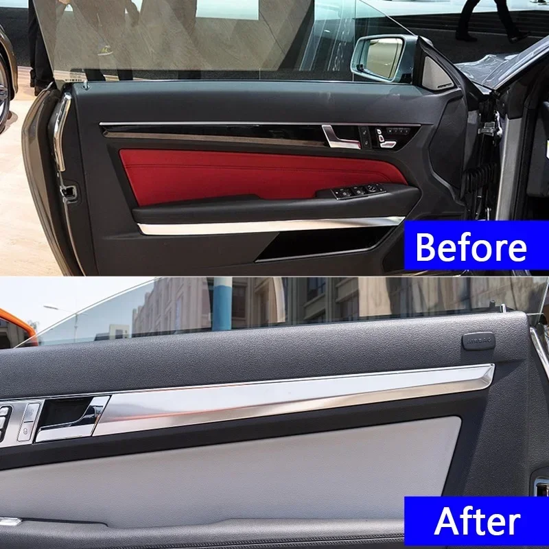 Couverture décorative en acier inoxydable pour panneau de porte de voiture Mercedes Benz Classe E Coupé W207 C207 2009-2013, accessoires intérieurs