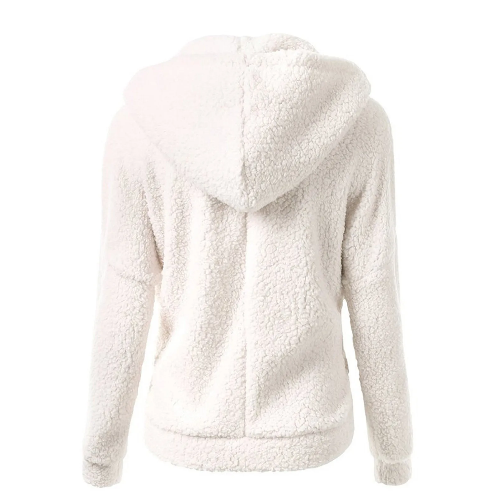 Women\'S Fashion Solid Colour Sweatshirt Loose Hooded Plush Zip Up Jacket Top New In Hoodies & Sweatshirts Autumn Winter 2024