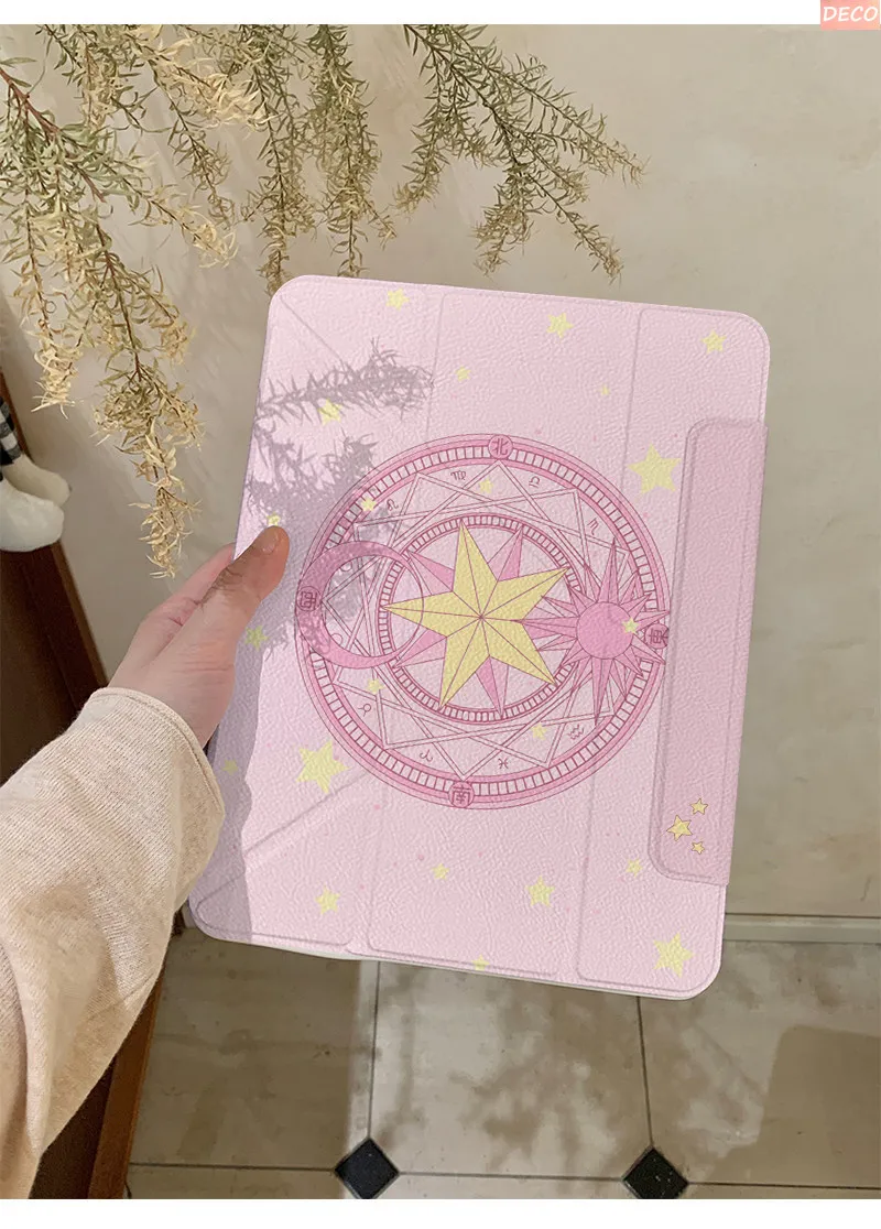 Sailor Moon Ins Magnetic Buckle 720° Magnetic Ring Tablet Case for IPad Pro12.9 13 M4 M5 Case 8.3 9.7 10.2 7th-11th Air8