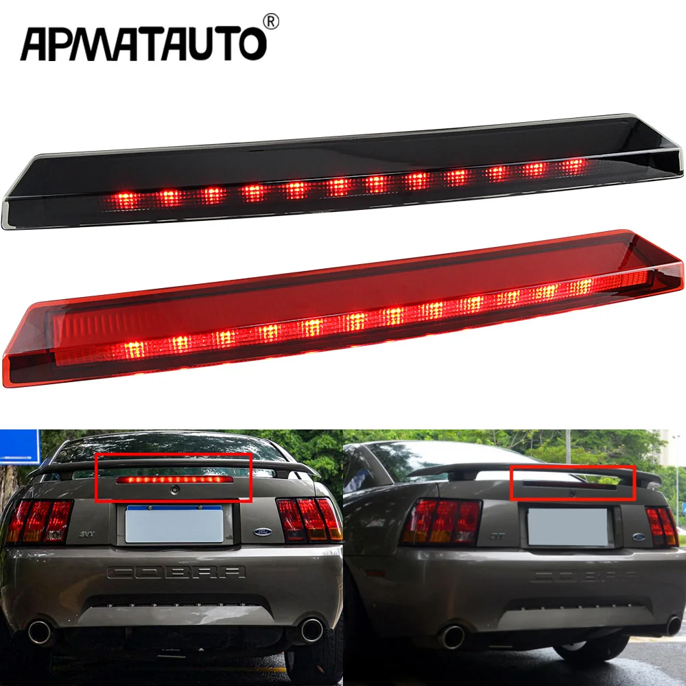 

1PC Smoked RED Lens Rear Red High-Mount Led Third 3rd Brake Light Lamp For Ford Mustang 1999-2002 2003 2004 OEM:1R3Z13A613AB