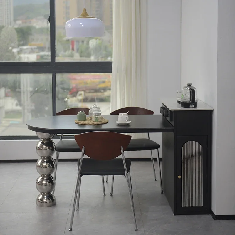 X-S Extendable Kitchen Dining Table Mobile Coffee Restaurant Conference Dining Table Modern Luxury Home Furniture HG