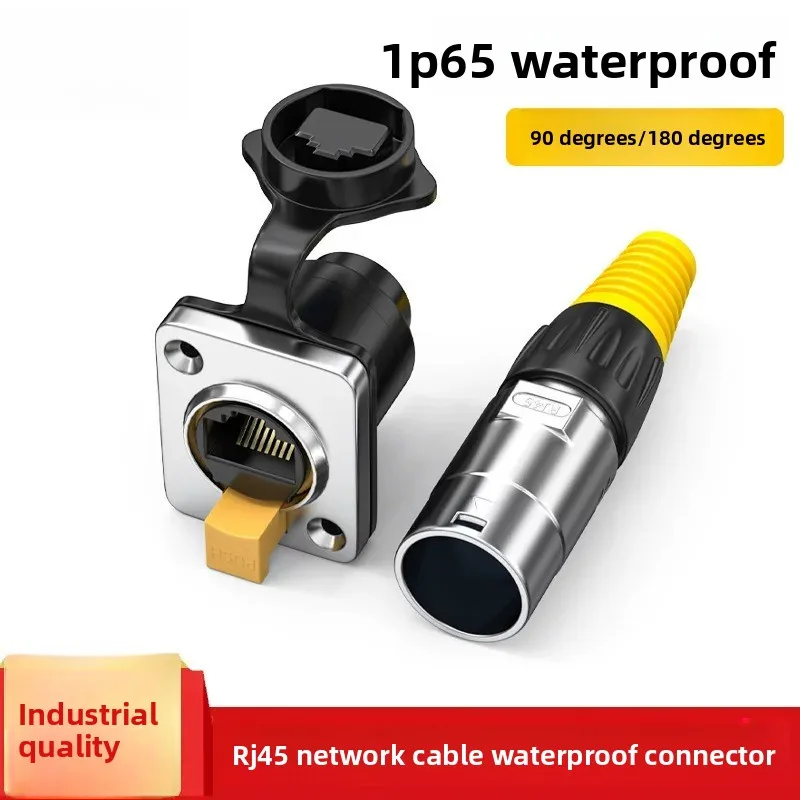 1pc RJ45 Male Aviation Plug Waterproof Connector Network Adapter Ethernet Network Converter Panel Mount Straight Adapter