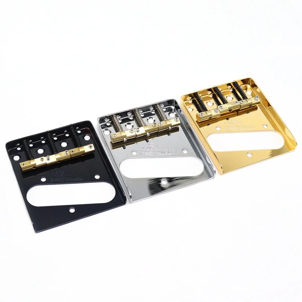 Wilkinson WTB Guitar Bridge with Brass Compensated 3-Saddle WTB Ashtray Bridges for Telecaster Tele TL Electric Guitar