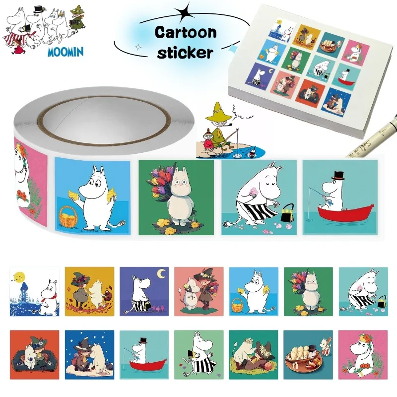 Neue Cartoon Moomin Avatar Lockige Aufkleber Niedliche Personalisierte Kreative Retro-Animation DIY Journal Dekorative Sticker Geschenk