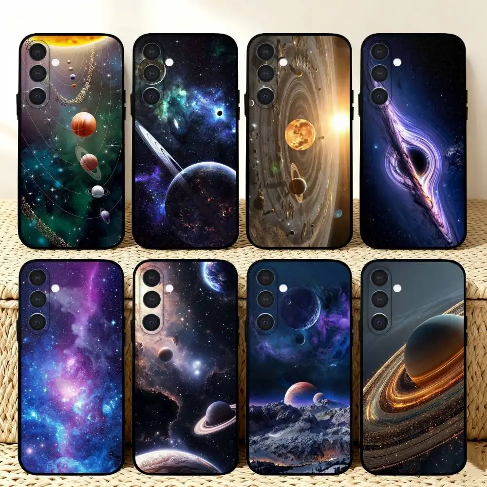 

G-Galaxy U-Universe Space Explorer Phone Case For Samsung A73,A21s,A22,A31,A32,A52,A53,A71,A80,Soft Black Shell